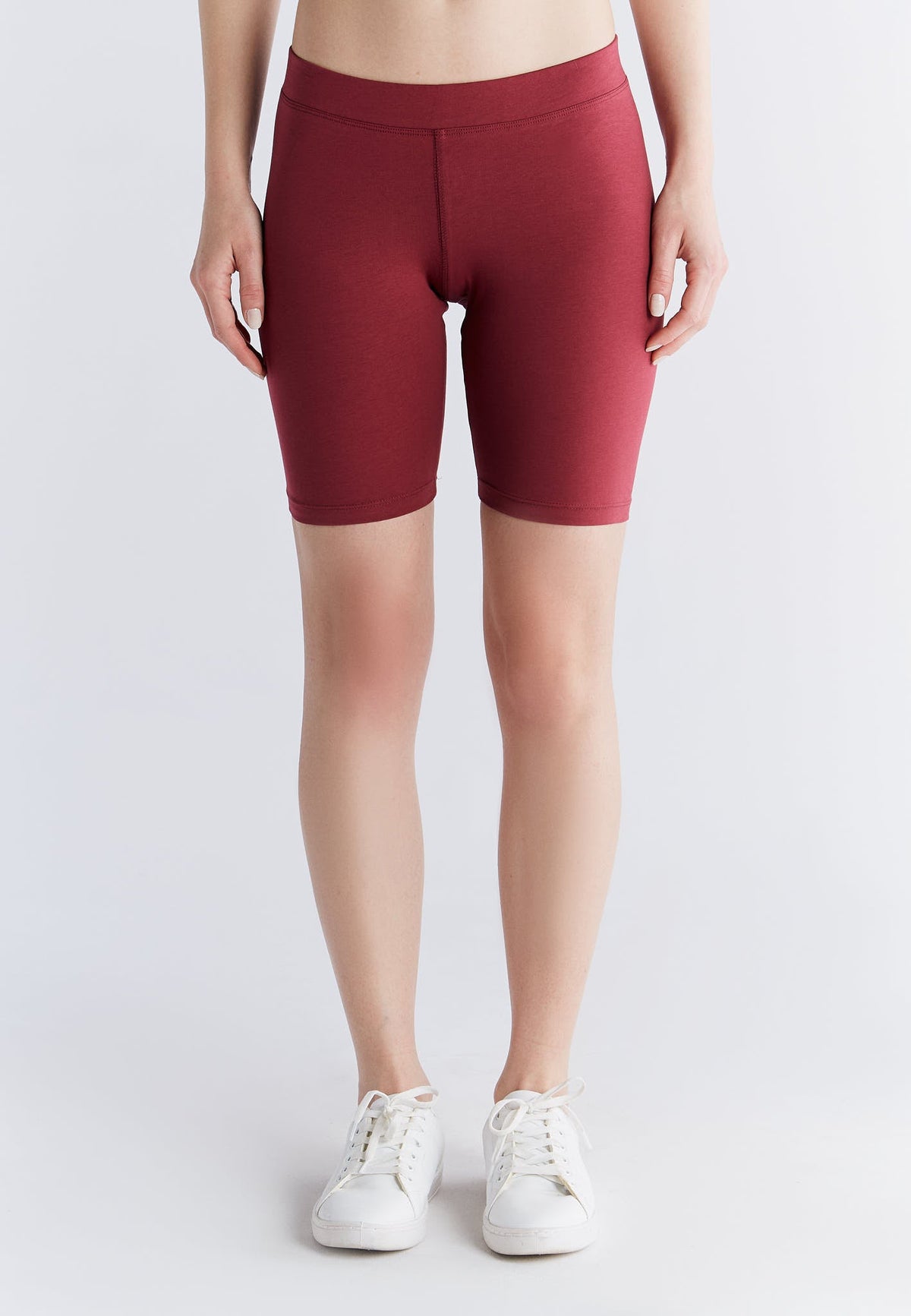 Women's Cycling Shorts, Rose Red — Leela Cotton