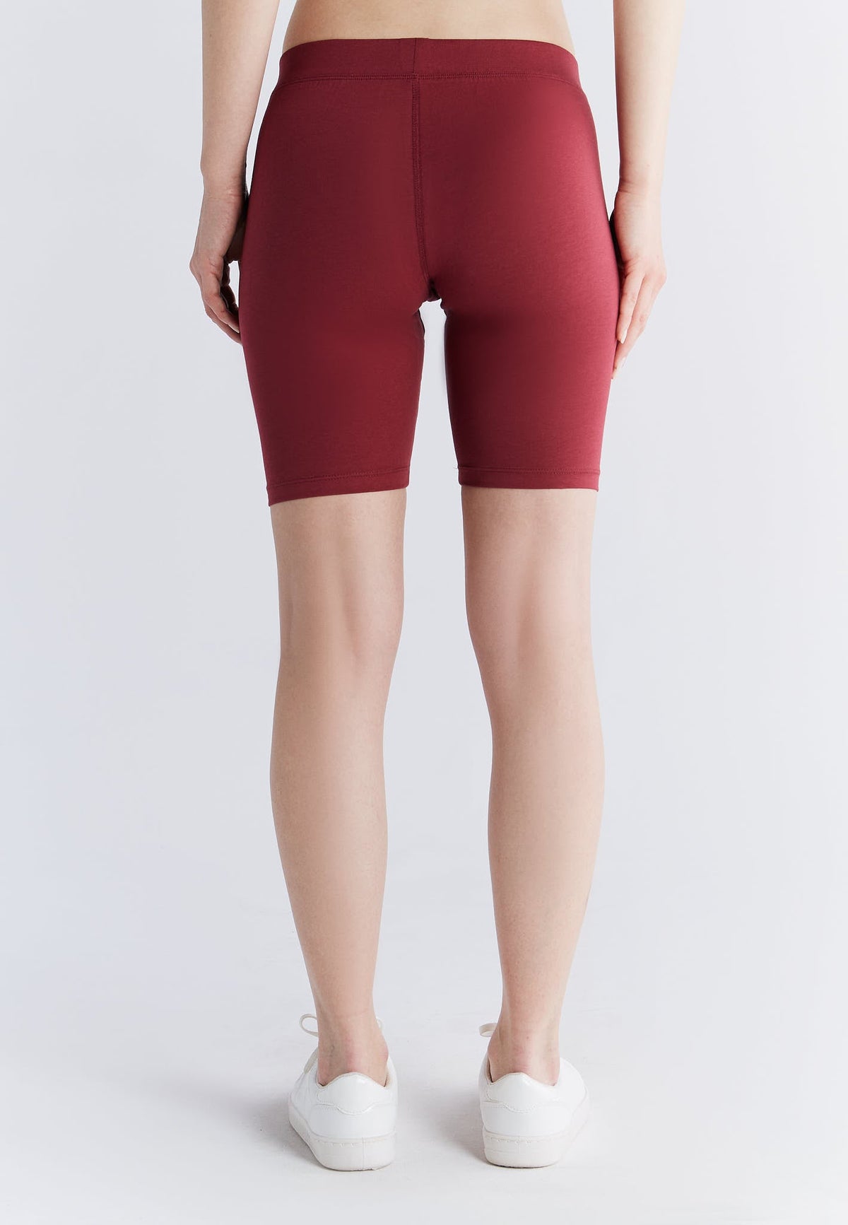 Women's Cycling Shorts, Rose Red — Leela Cotton, view 2