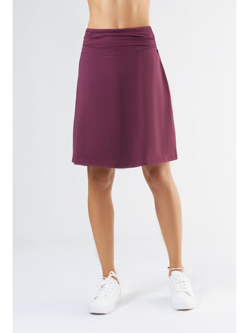 Skirt A - Line with Comfort Waistband, Aubergine