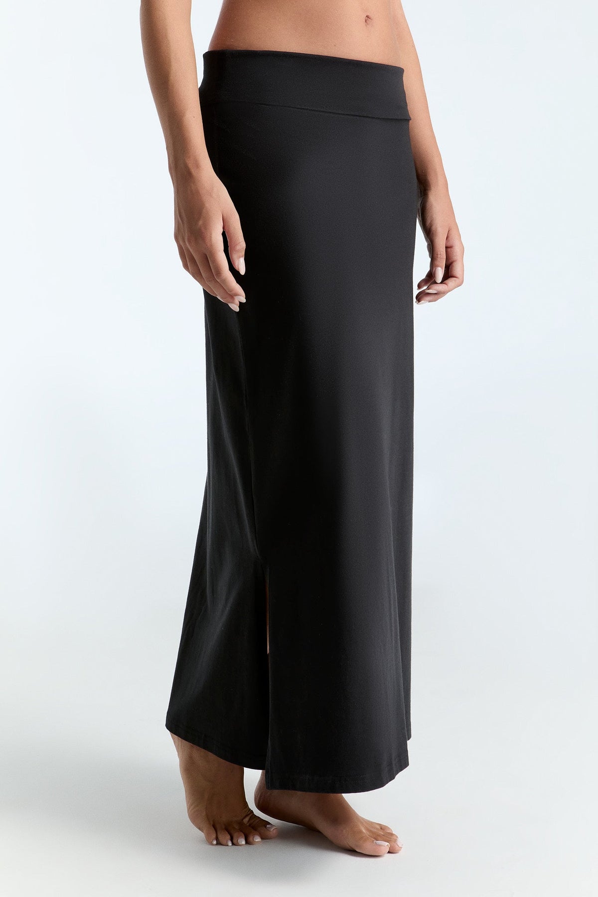 Women's Maxi Skirt, Black — Leela Cotton, view 2