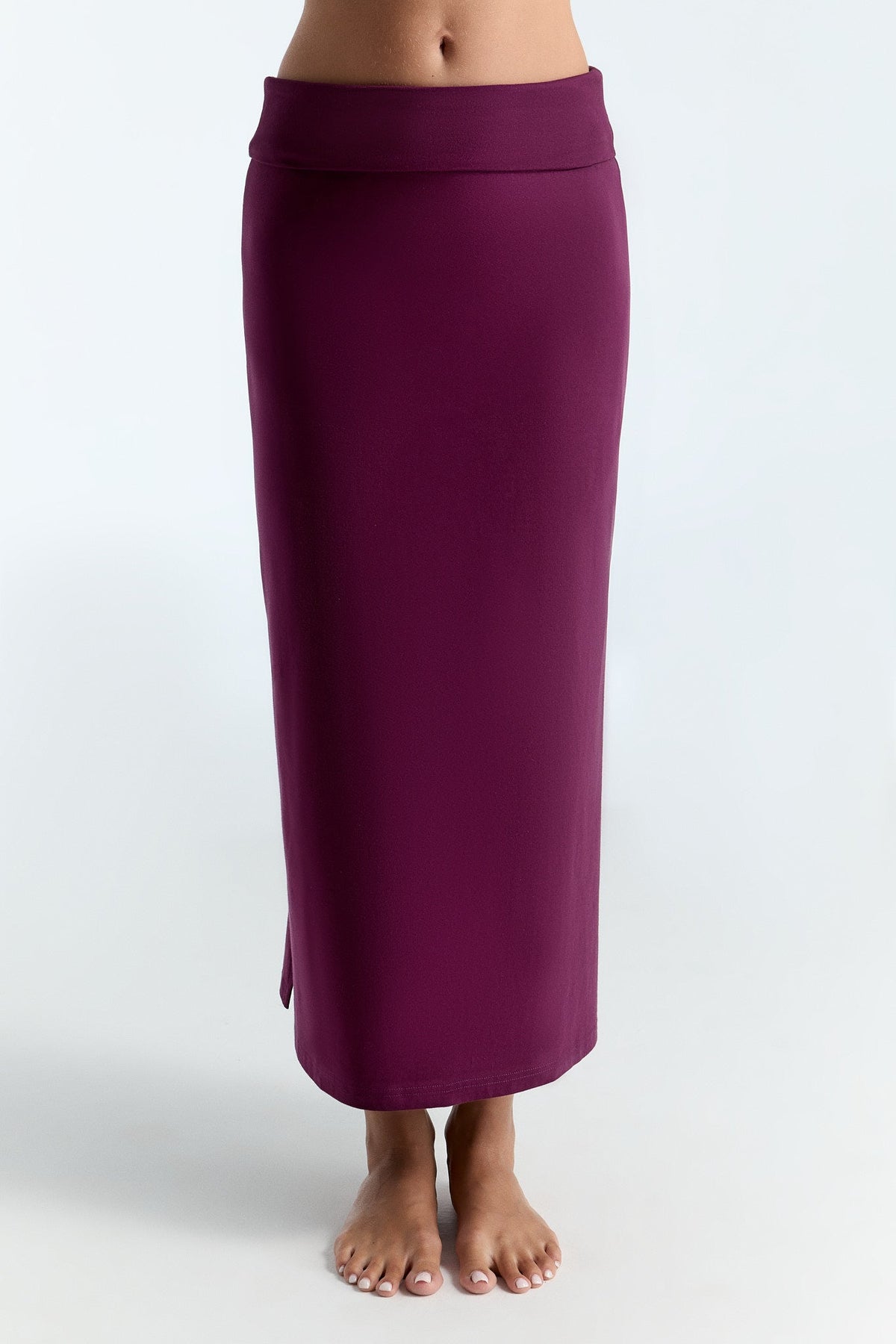 Women's Maxi Skirt, Aubergine — Leela Cotton