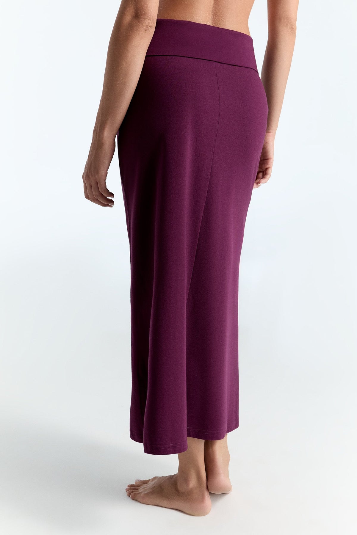 Women's Maxi Skirt, Aubergine — Leela Cotton, view 3