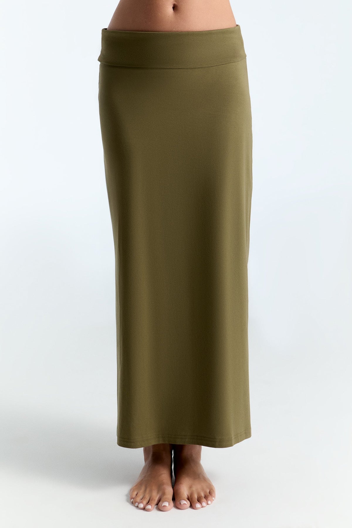 Women's Maxi Skirt, Olive — Leela Cotton