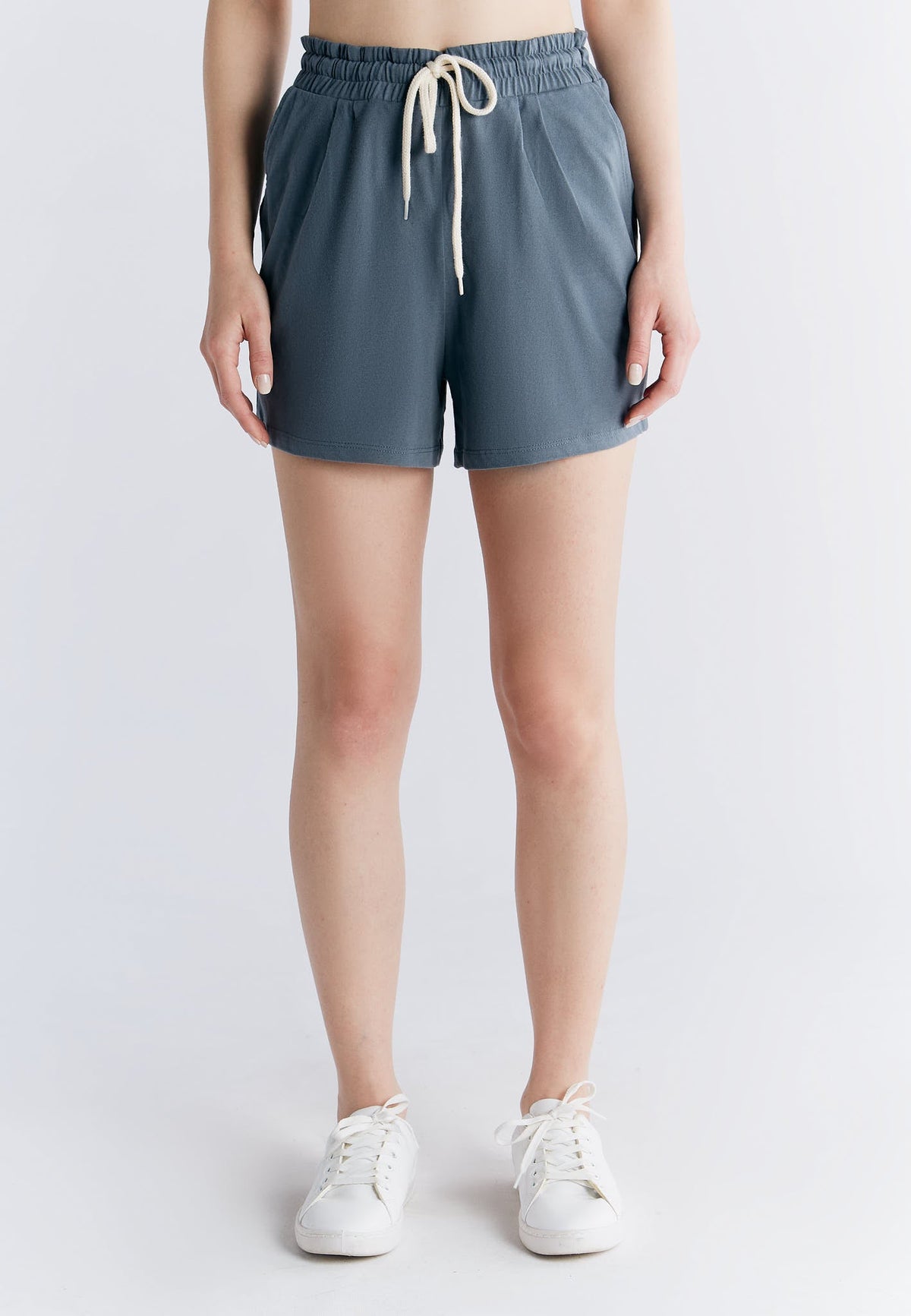 Women's Pyjamas-Shorts, Dark Slate — Leela Cotton