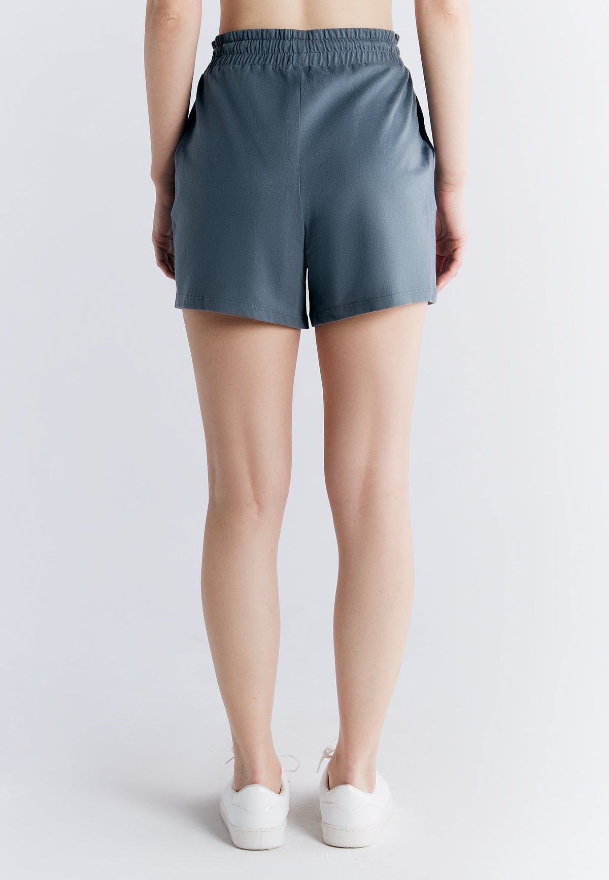 Women's Pyjamas-Shorts, Dark Slate — Leela Cotton, view 2