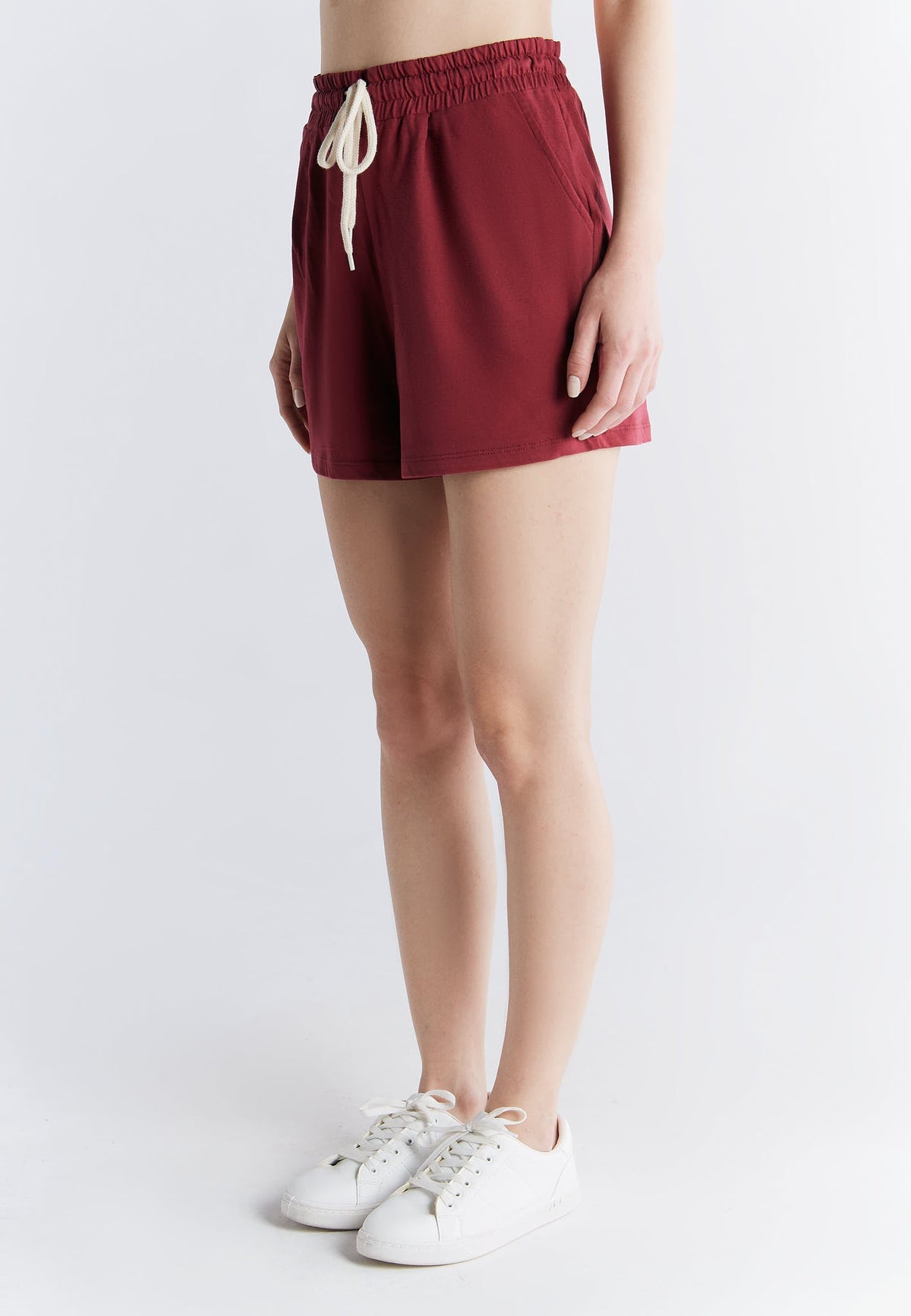 Women's's Pyjamas-Shorts, Rose Red — Leela Cotton, view 3