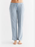 Women's Homewear - Trousers Checked, Denim Blue - Natural