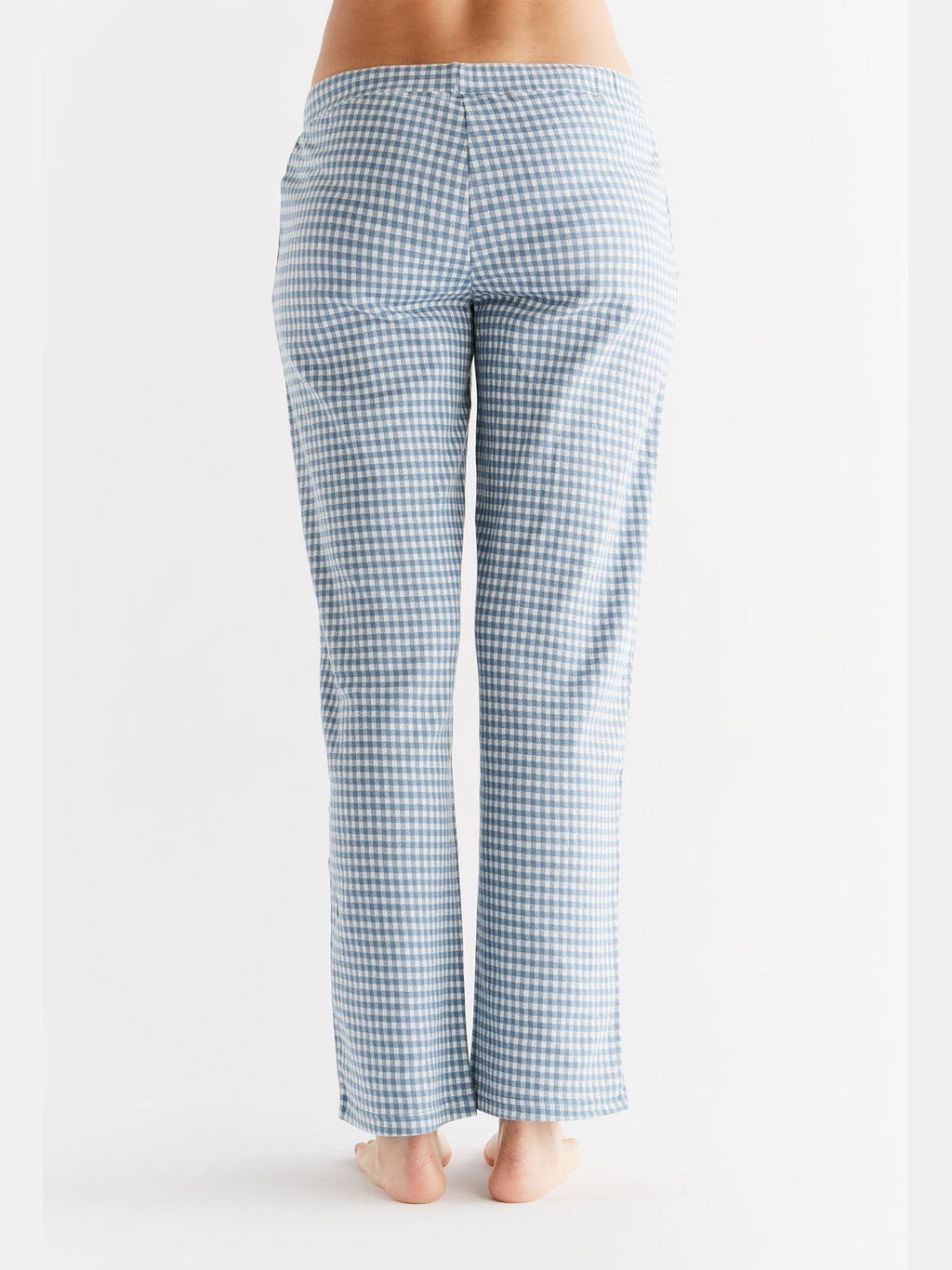 Women's Homewear - Trousers Checked, Denim Blue - Natural