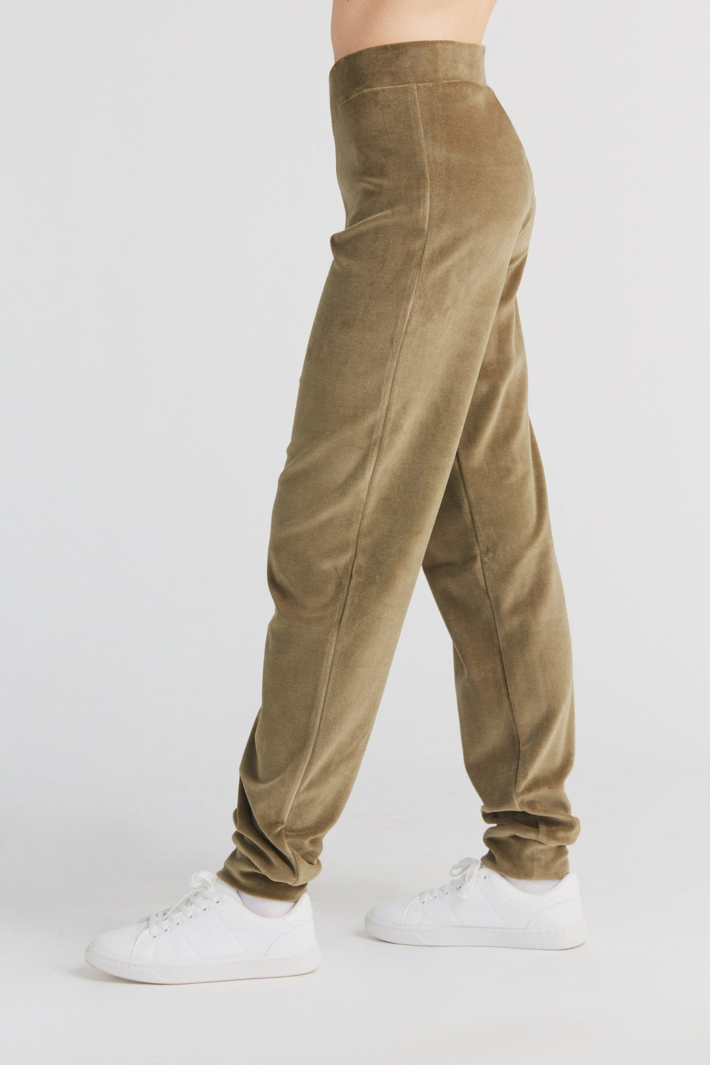 Women's Velour Trousers, Olive