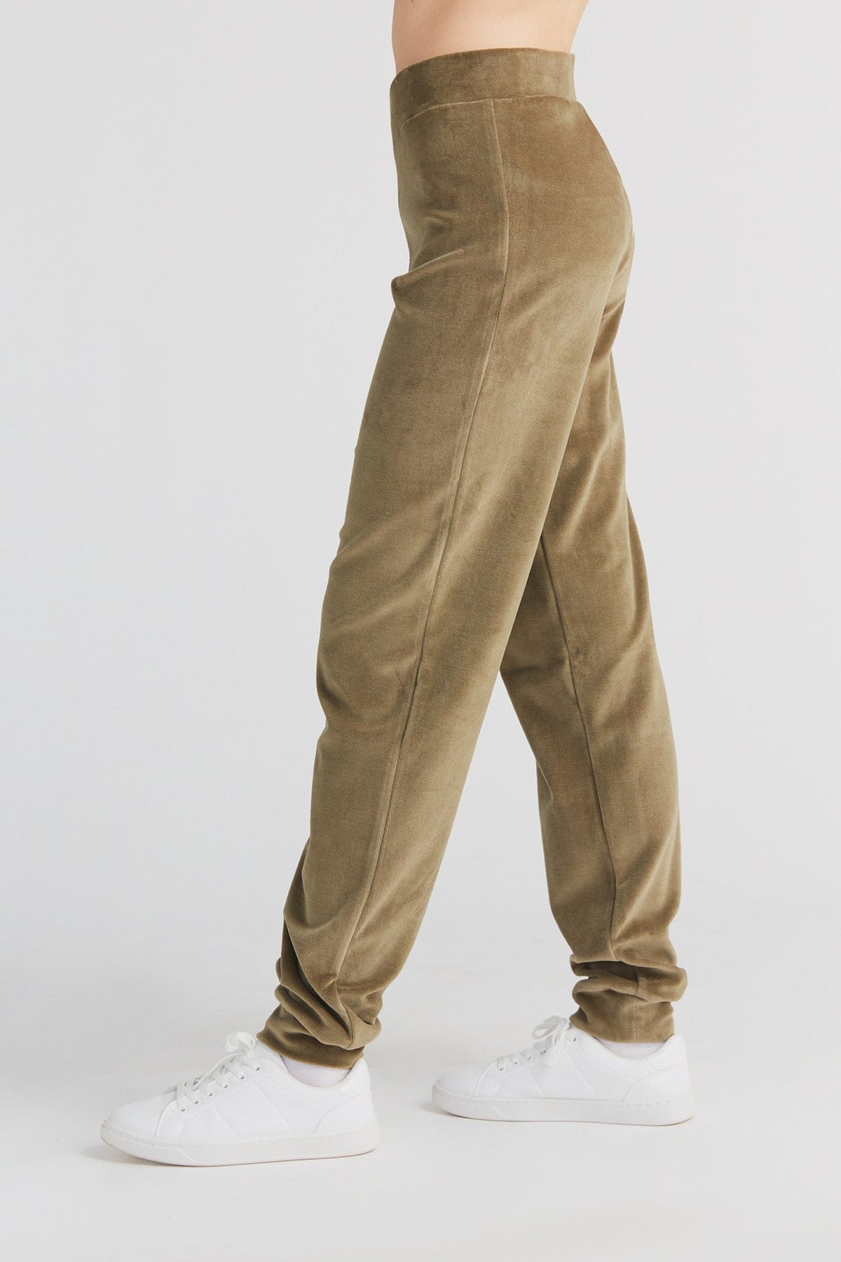 Women's Velour Trousers, Olive