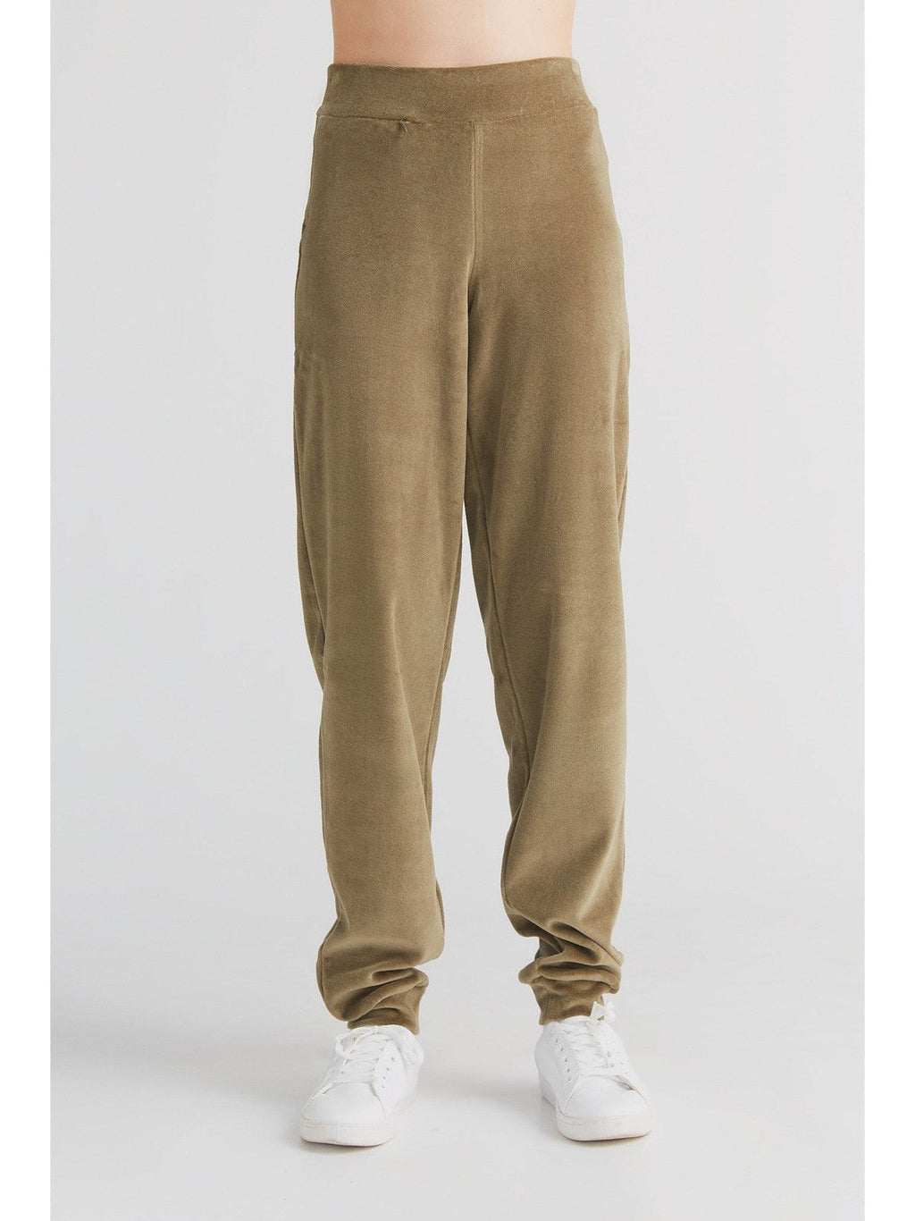 Women's Velour Trousers, Olive