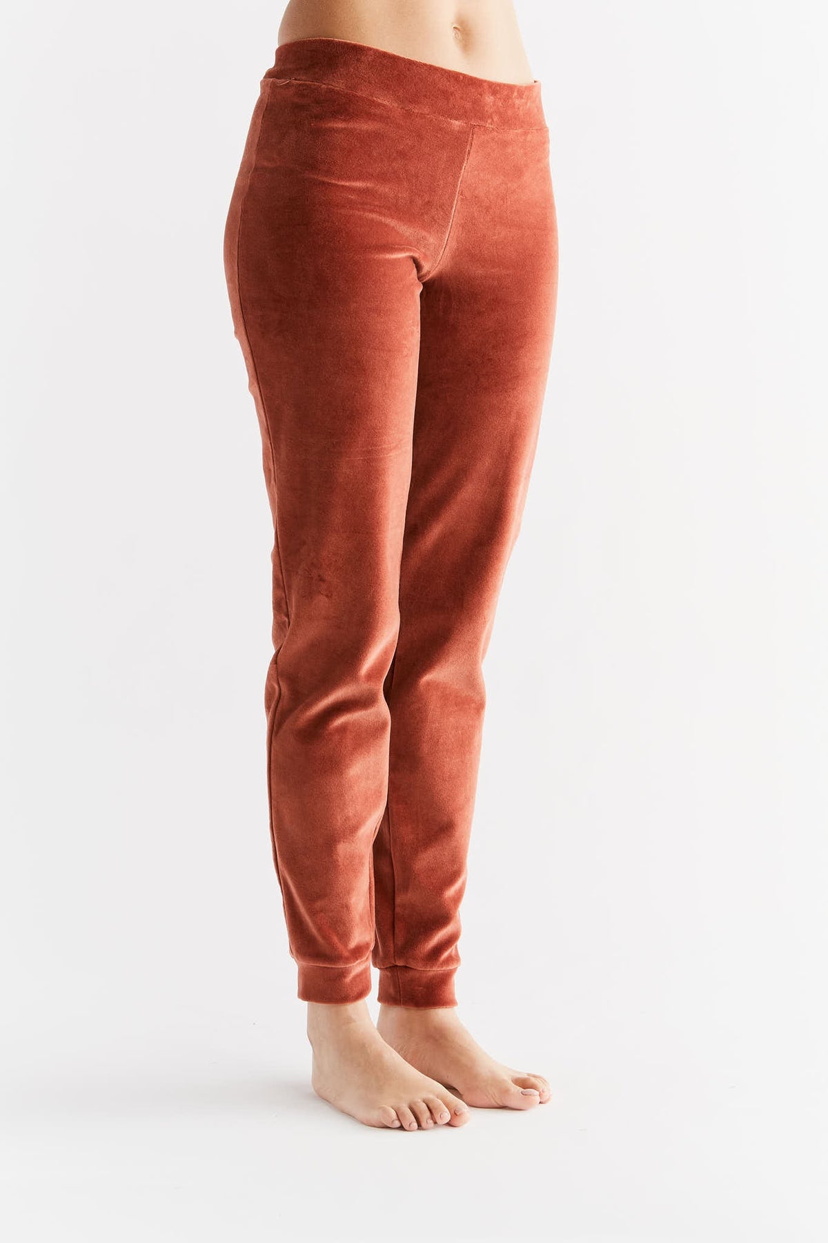 Women's Velour Trousers, Tabasco — Leela Cotton, view 2