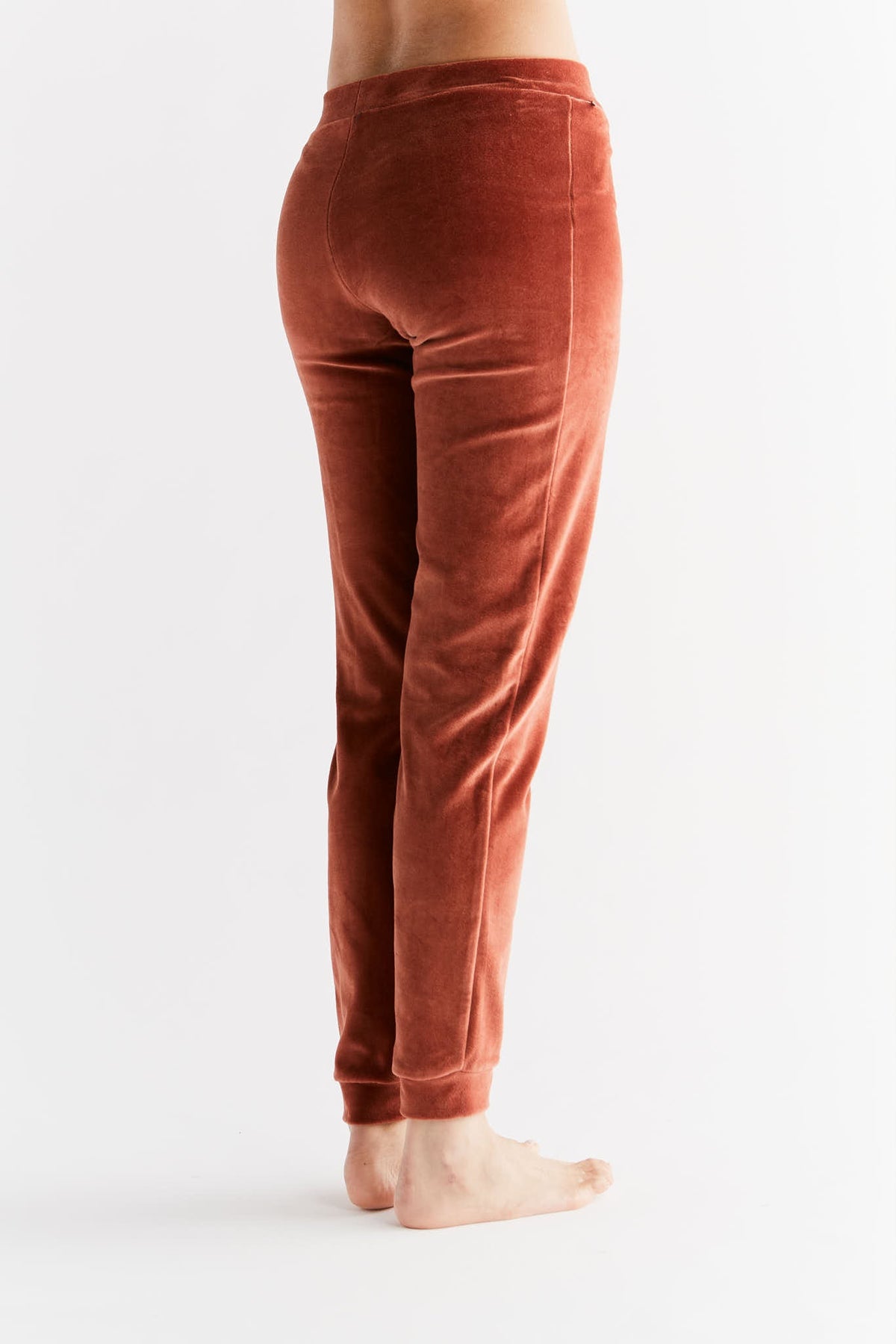 Women's Velour Trousers, Tabasco — Leela Cotton, view 3