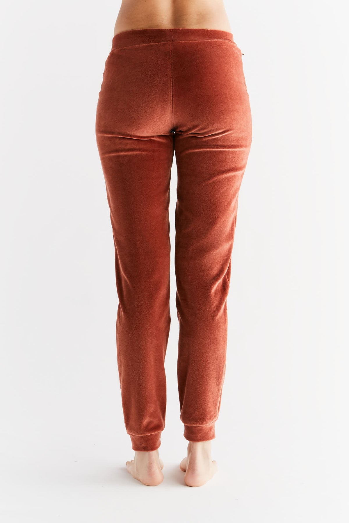 Women's Velour Trousers, Tabasco — Leela Cotton, view 4
