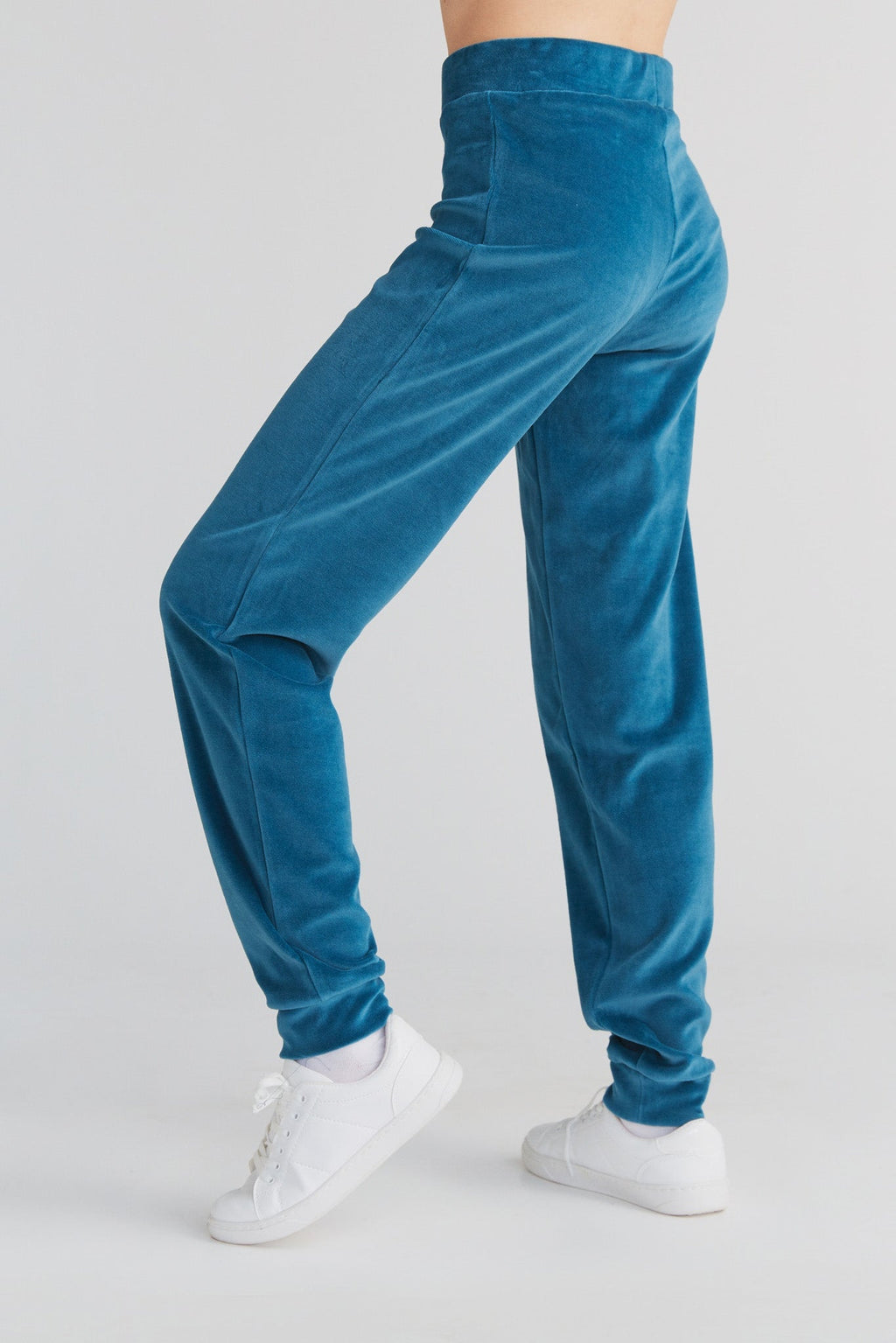Women's Velour Trousers, Danube Blue