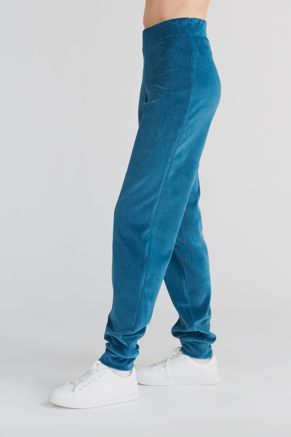 Women's Velour Trousers, Danube Blue