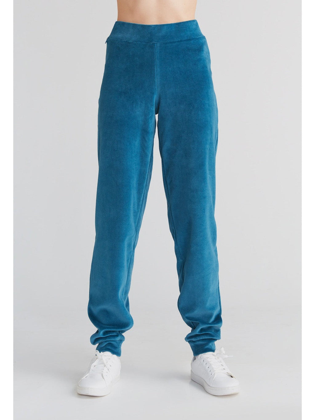 Women's Velour Trousers, Danube Blue
