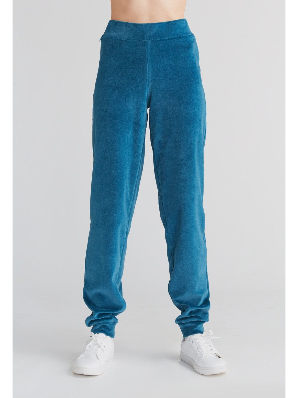Women's Velour Trousers, Danube Blue