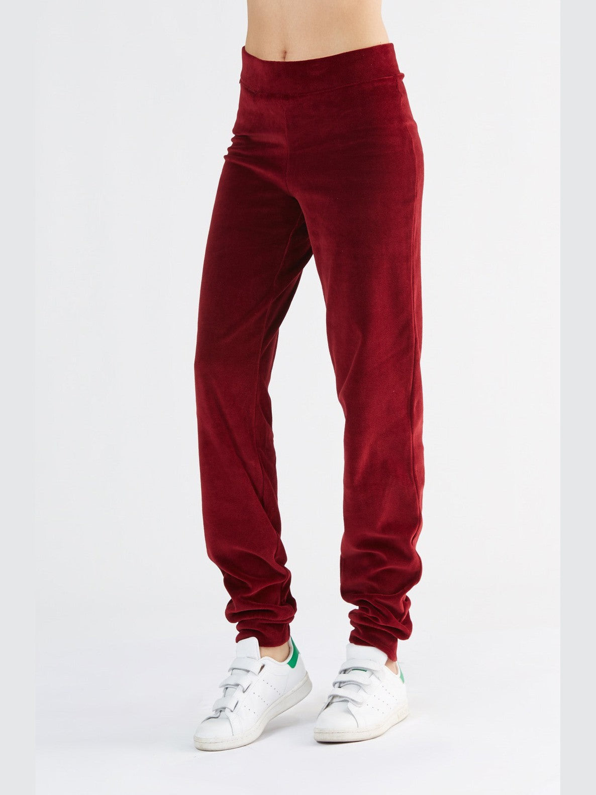 Women's Velour Trousers, Bordeaux