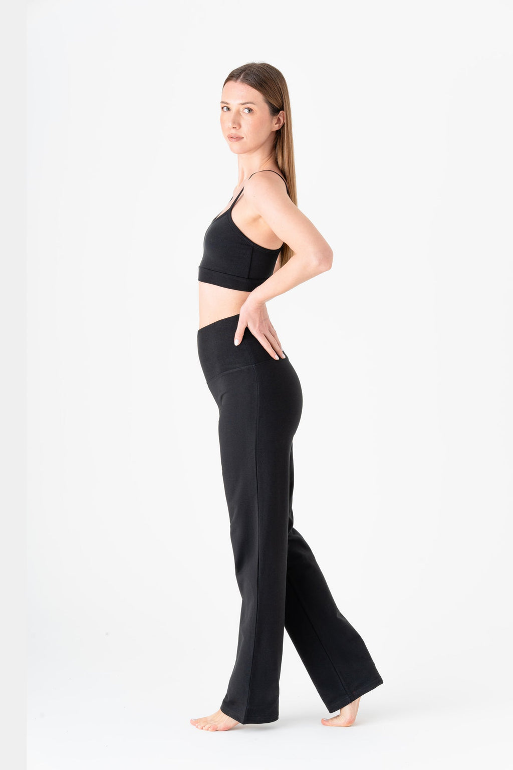 Women's Yoga Trousers Straight Leg, Black
