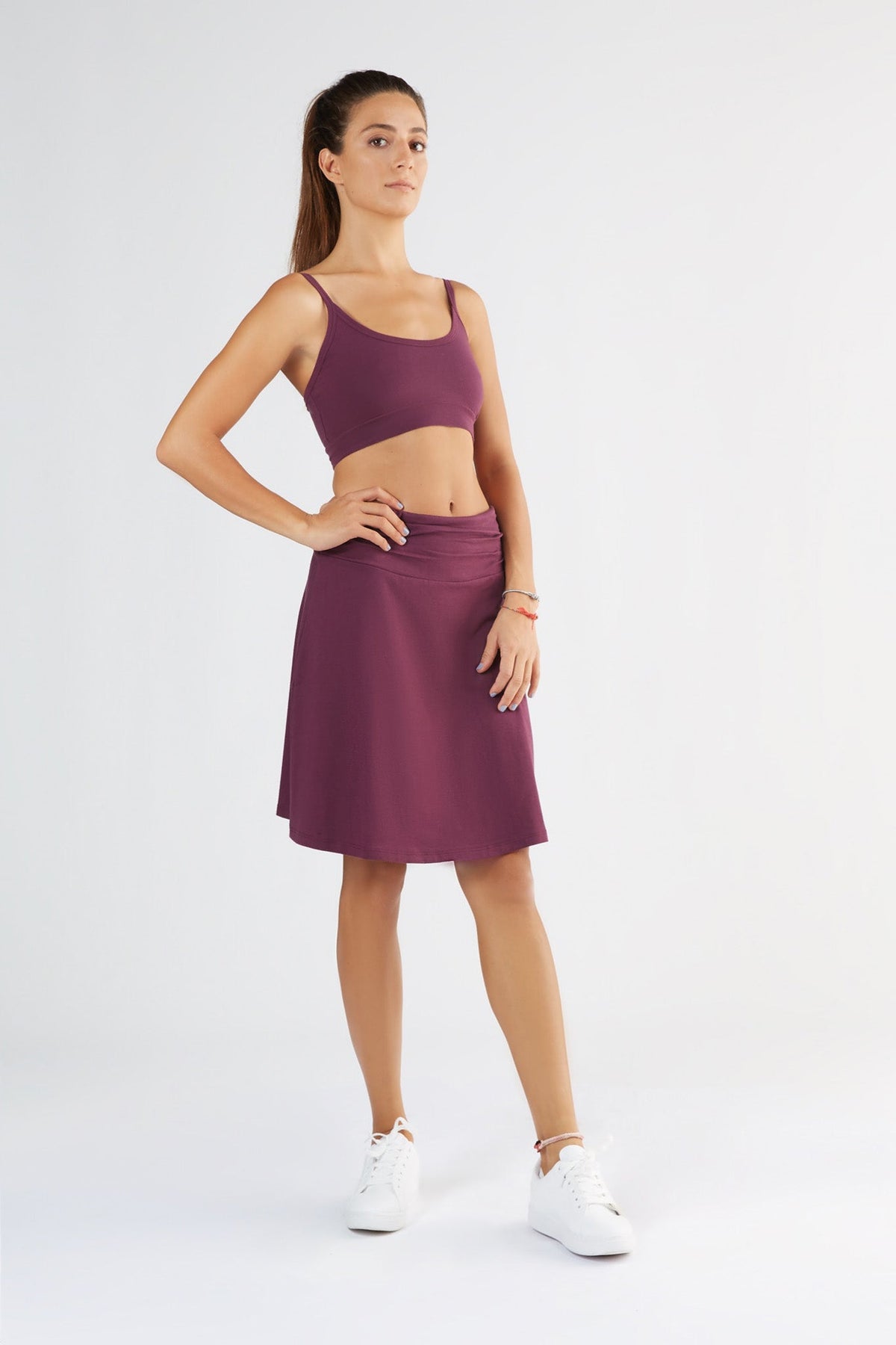 Women's Bustier, Aubergine — Albero Natur, view 4