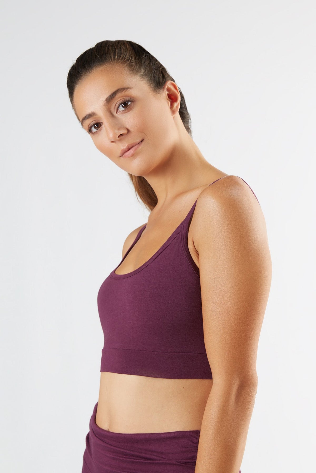 Women's Bustier, Aubergine — Albero Natur, view 3