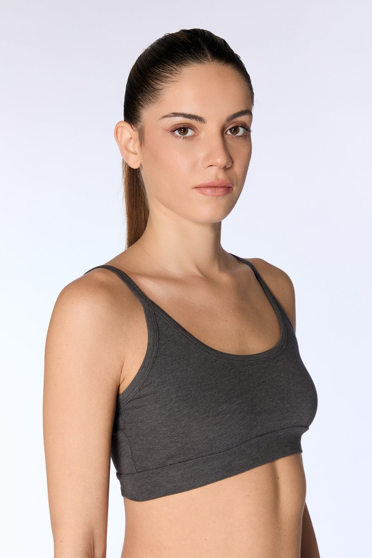 Women's Bustier, Anthracite-Melange — Albero Natur, view 2