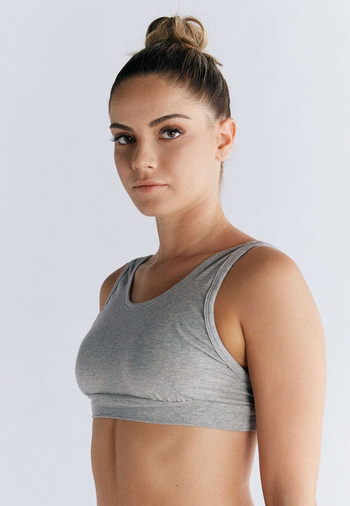 Women's Envelope Bustier, Grey — Albero Natur, view 3