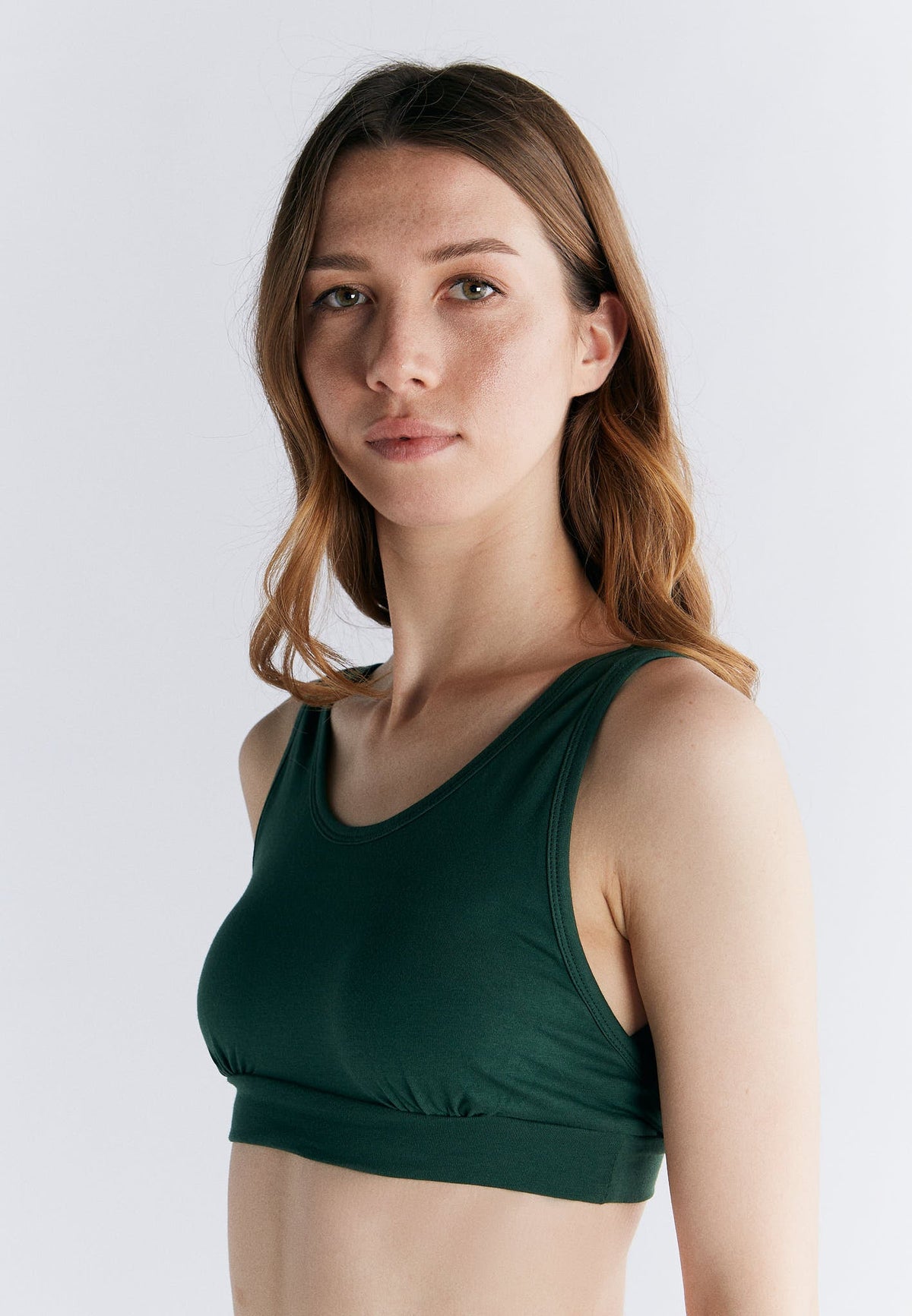 Women's Envelope Bustier, Pine Needle — Albero Natur, view 3