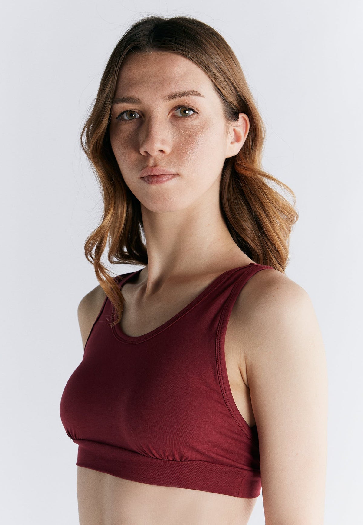 Women's Envelope Bustier, Rose Red — Albero Natur, view 3
