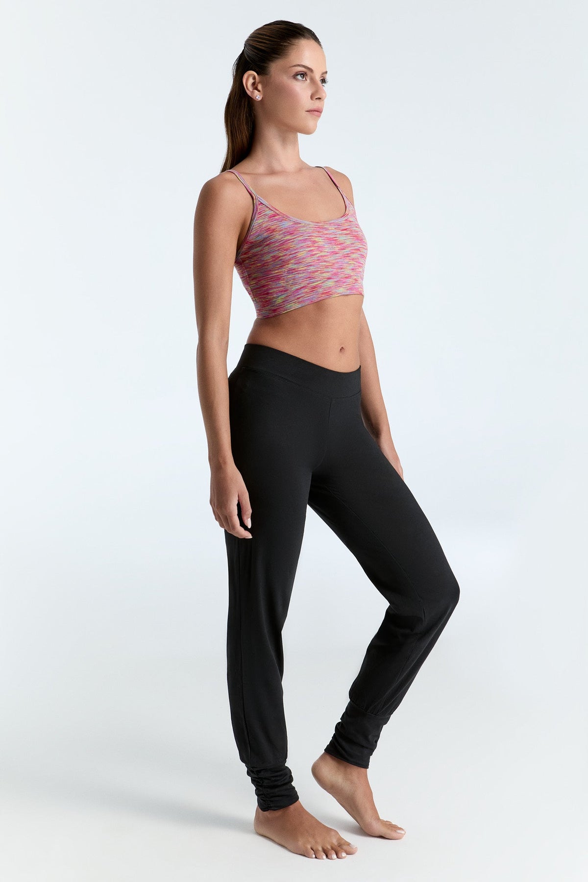Women's Yoga Trousers Stretch, Black — Leela Cotton, view 5