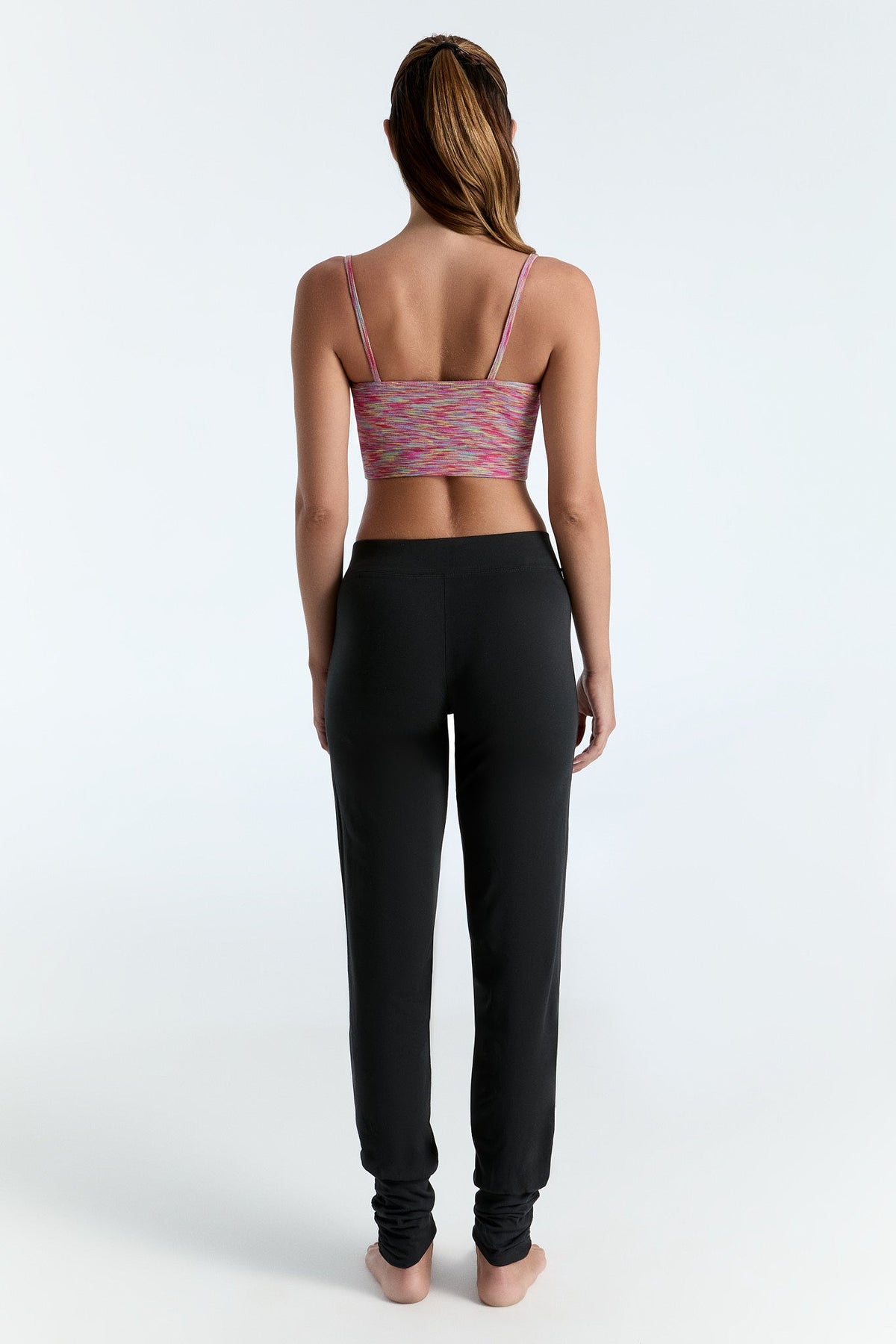 Women's Yoga Trousers Stretch, Black — Leela Cotton, view 6