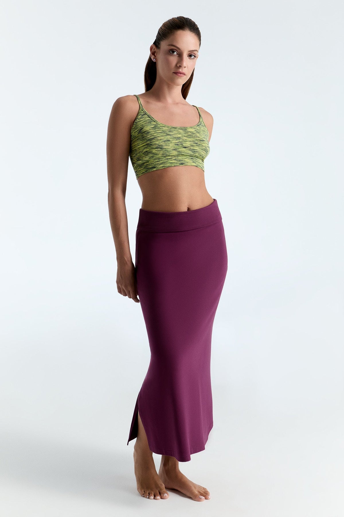 Women's Maxi Skirt, Aubergine — Leela Cotton, view 5
