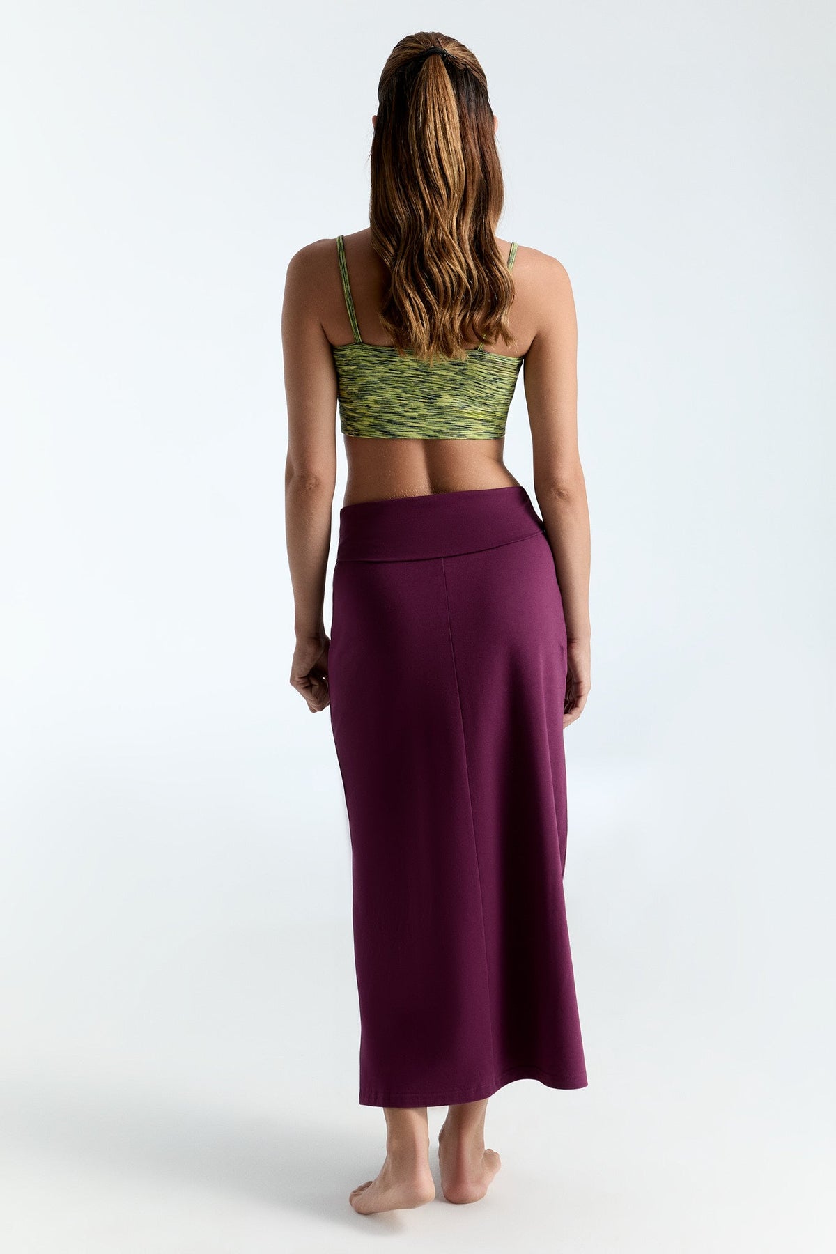 Women's Maxi Skirt, Aubergine — Leela Cotton, view 6