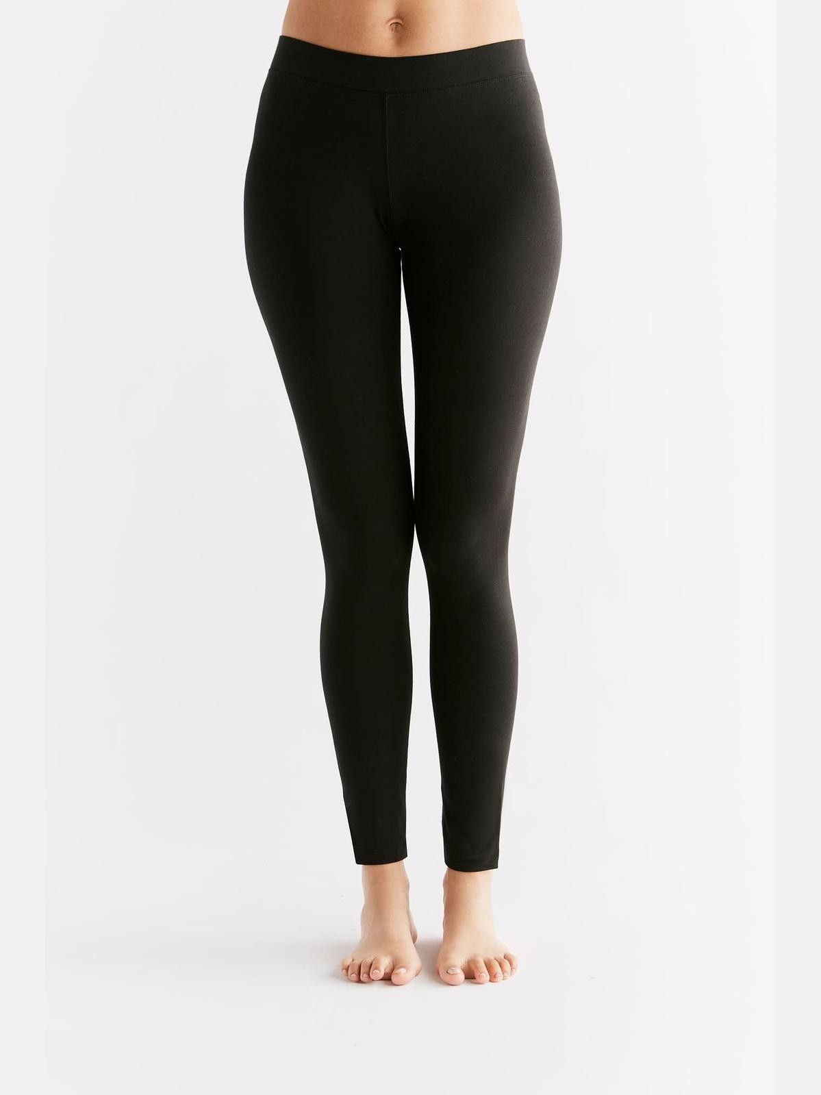 Women's Leggings Cotton Jersey, Black — Leela Cotton