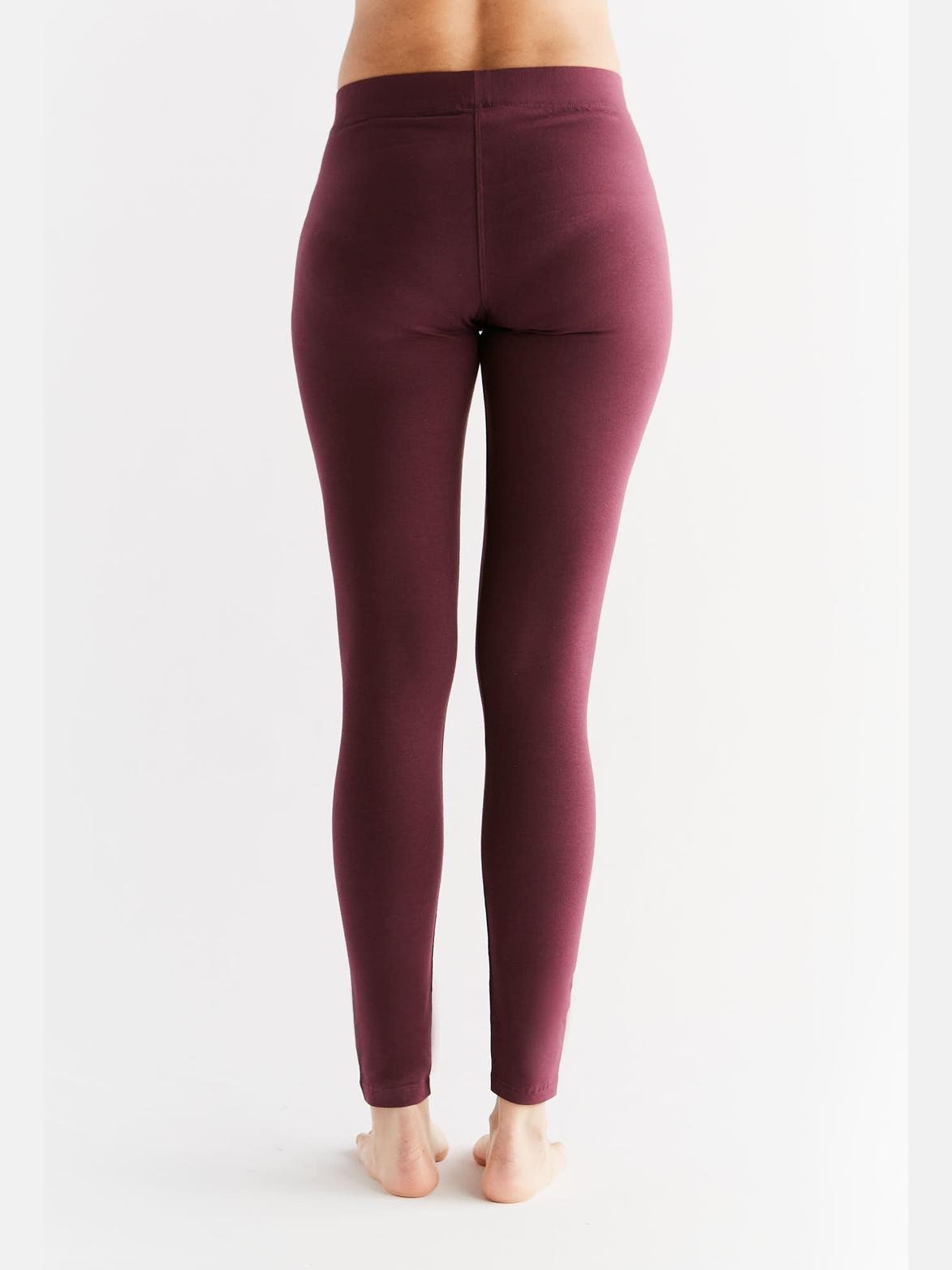 Women's Leggings Cotton Jersey, Aubergine