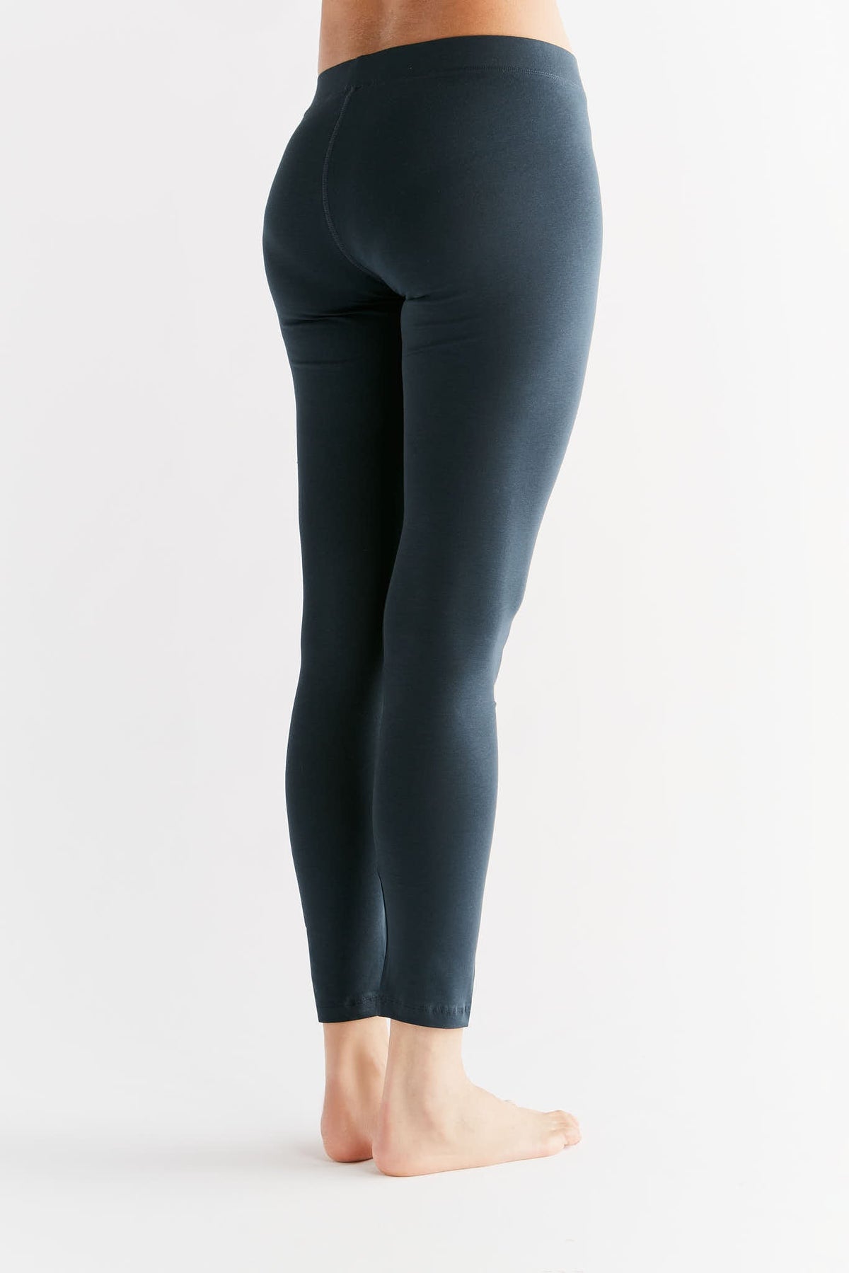 Women's Leggings Cotton Jersey, Navy — Leela Cotton, view 3