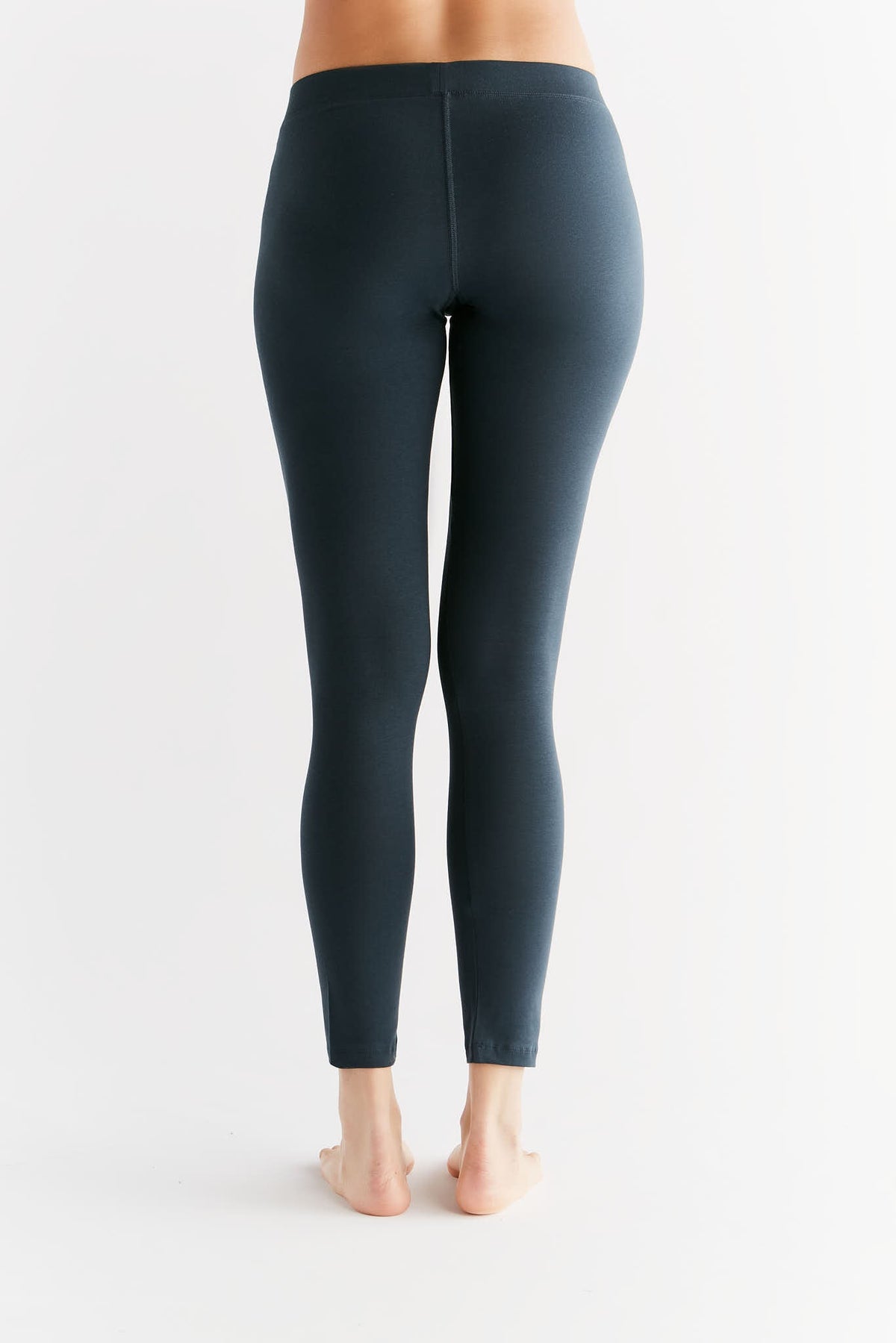 Women's Leggings Cotton Jersey, Navy — Leela Cotton, view 4