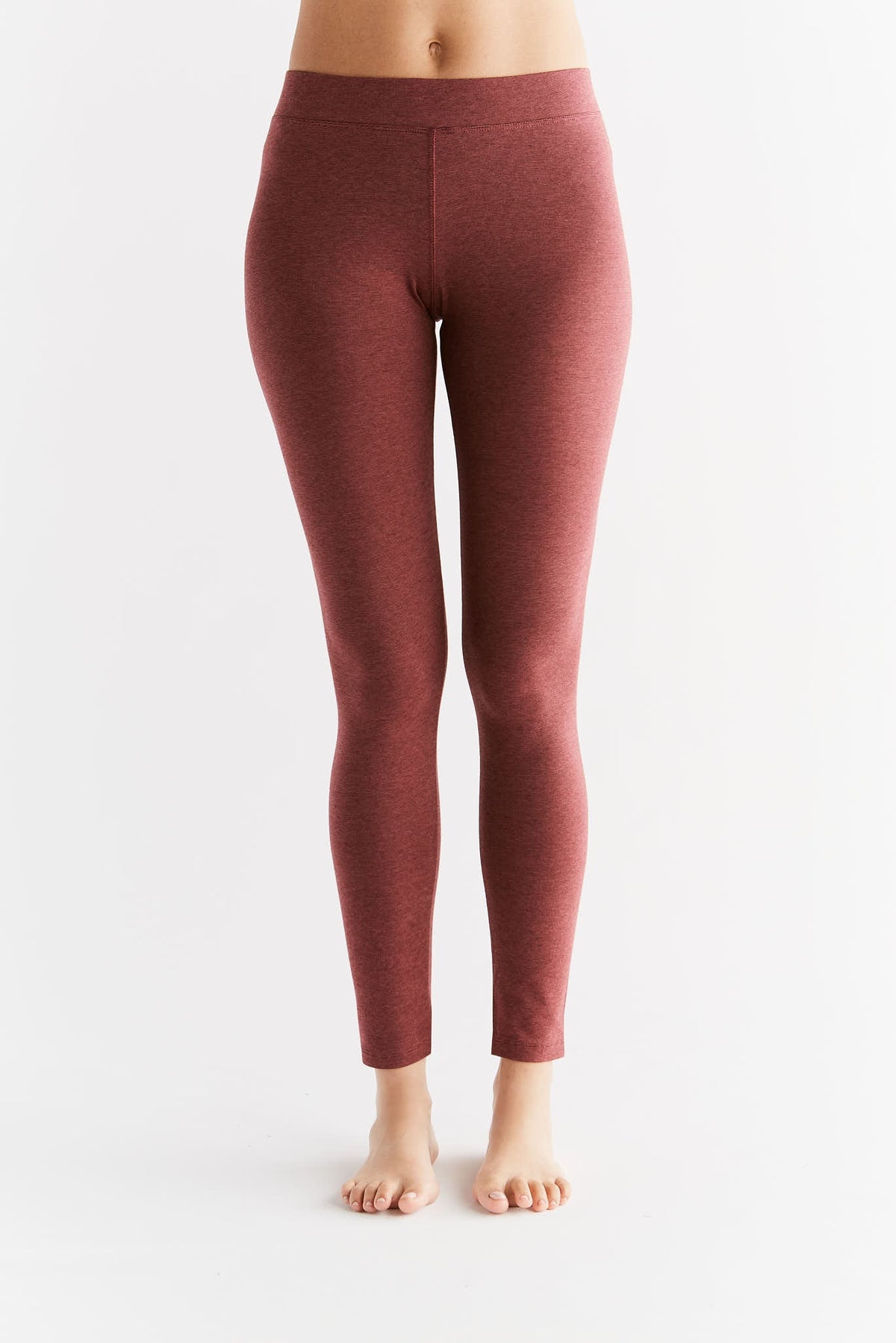 Women's Leggings Cotton Jersey, Coffee / Rust Red — Leela Cotton