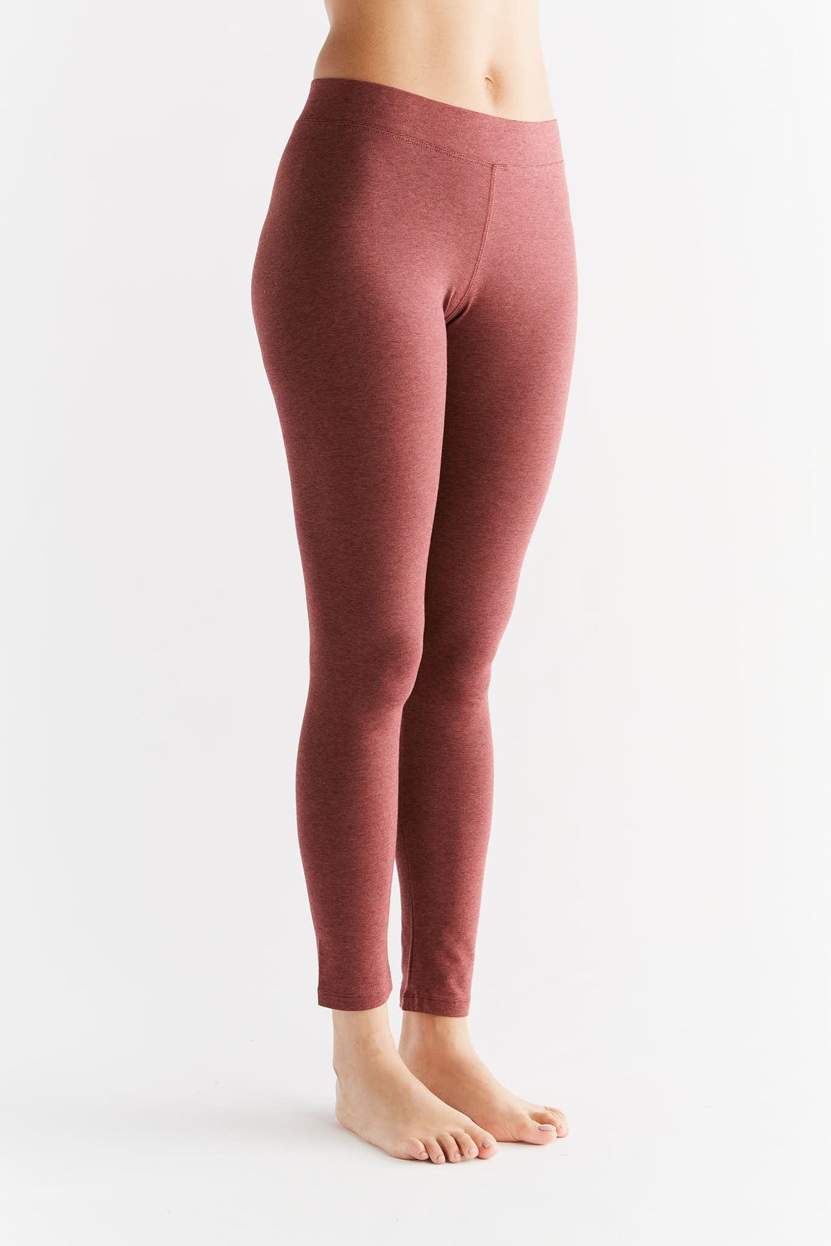 Women's Leggings Cotton Jersey, Coffee / Rust Red — Leela Cotton, view 2
