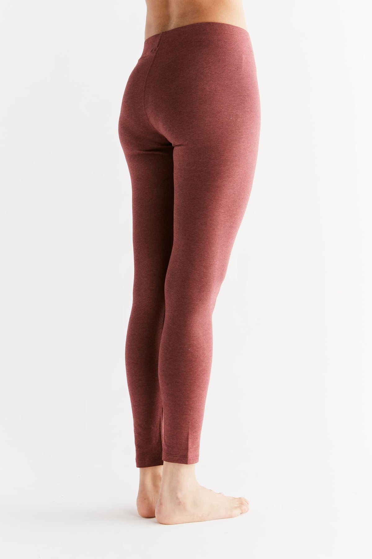 Women's Leggings Cotton Jersey, Coffee / Rust Red — Leela Cotton, view 3