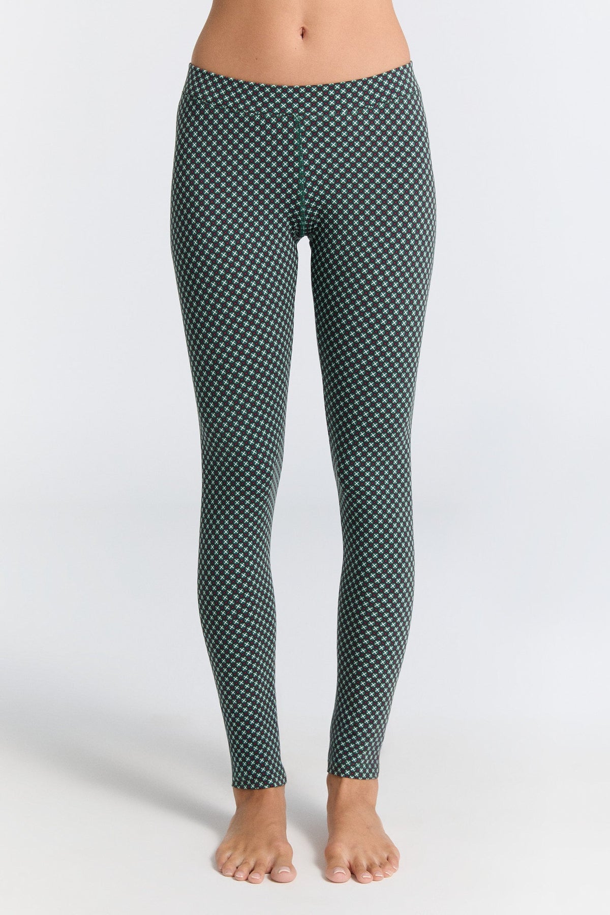 Women's Leggings Cotton Jersey, Forest Cube — Leela Cotton
