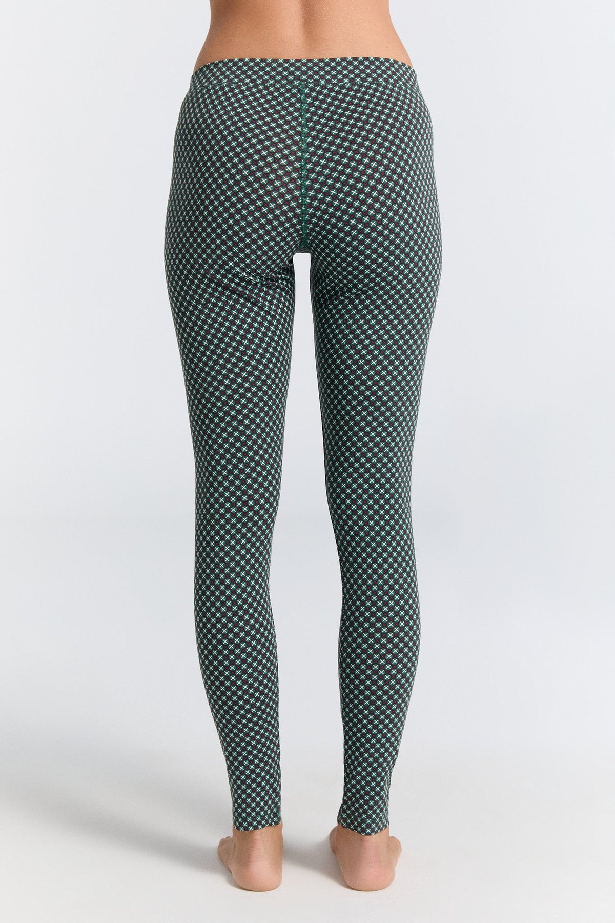 Women's Leggings Cotton Jersey, Forest Cube — Leela Cotton, view 3