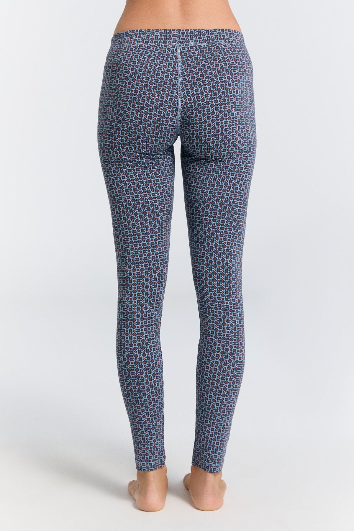 Women's Leggings Cotton Jersey, Floral Geo — Leela Cotton, view 3