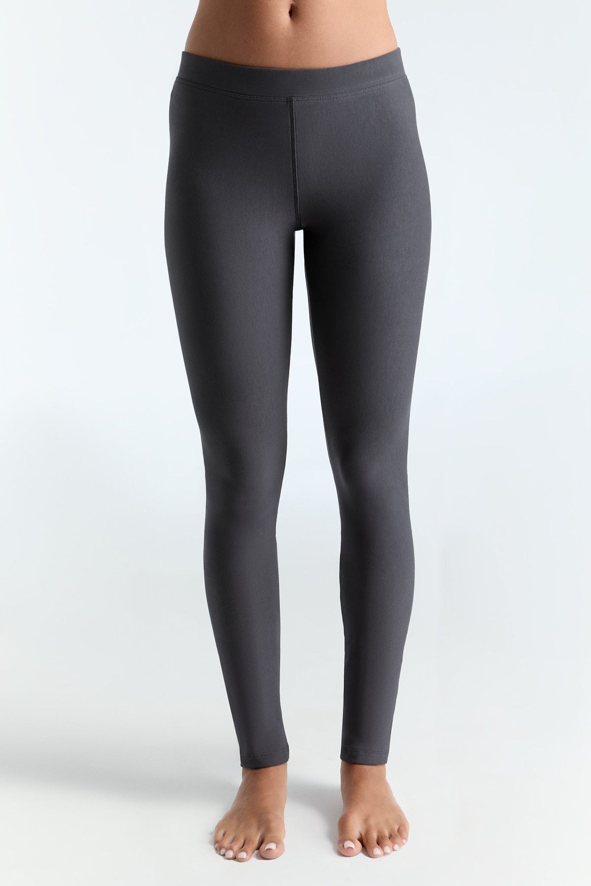 Women's Warm Leggings, Anthracite — Leela Cotton, view 3