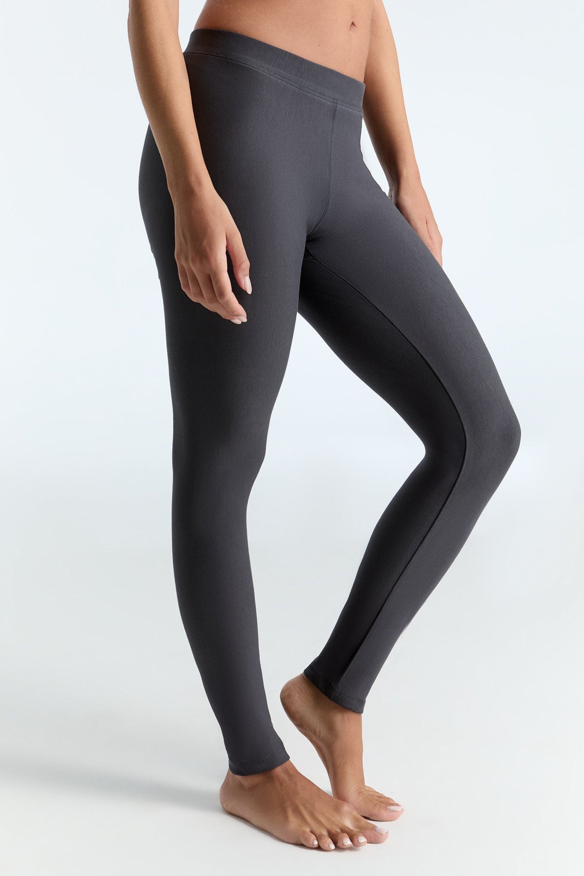 Women's Warm Leggings, Anthracite — Leela Cotton