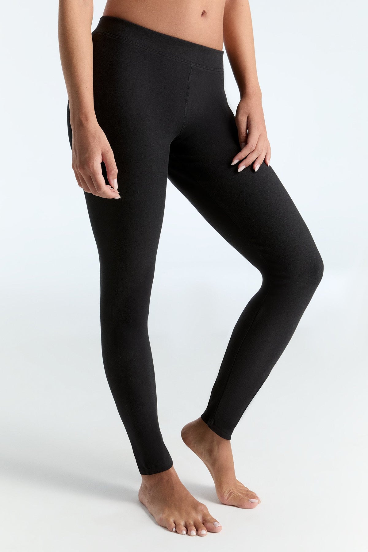 Women's Warm Leggings, Black — Leela Cotton