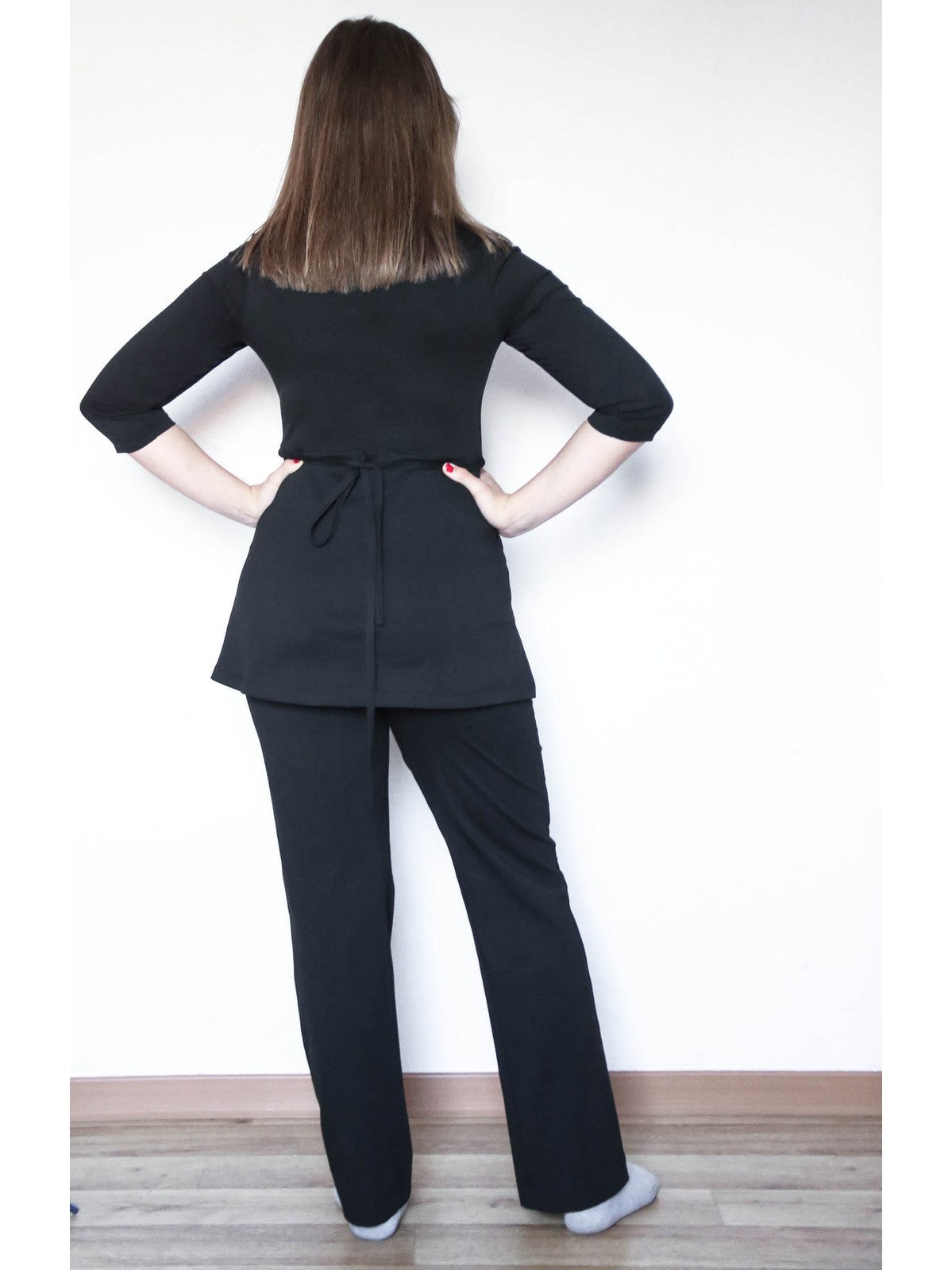 Women's Nursing Tunic, Black — Leela Cotton, view 2