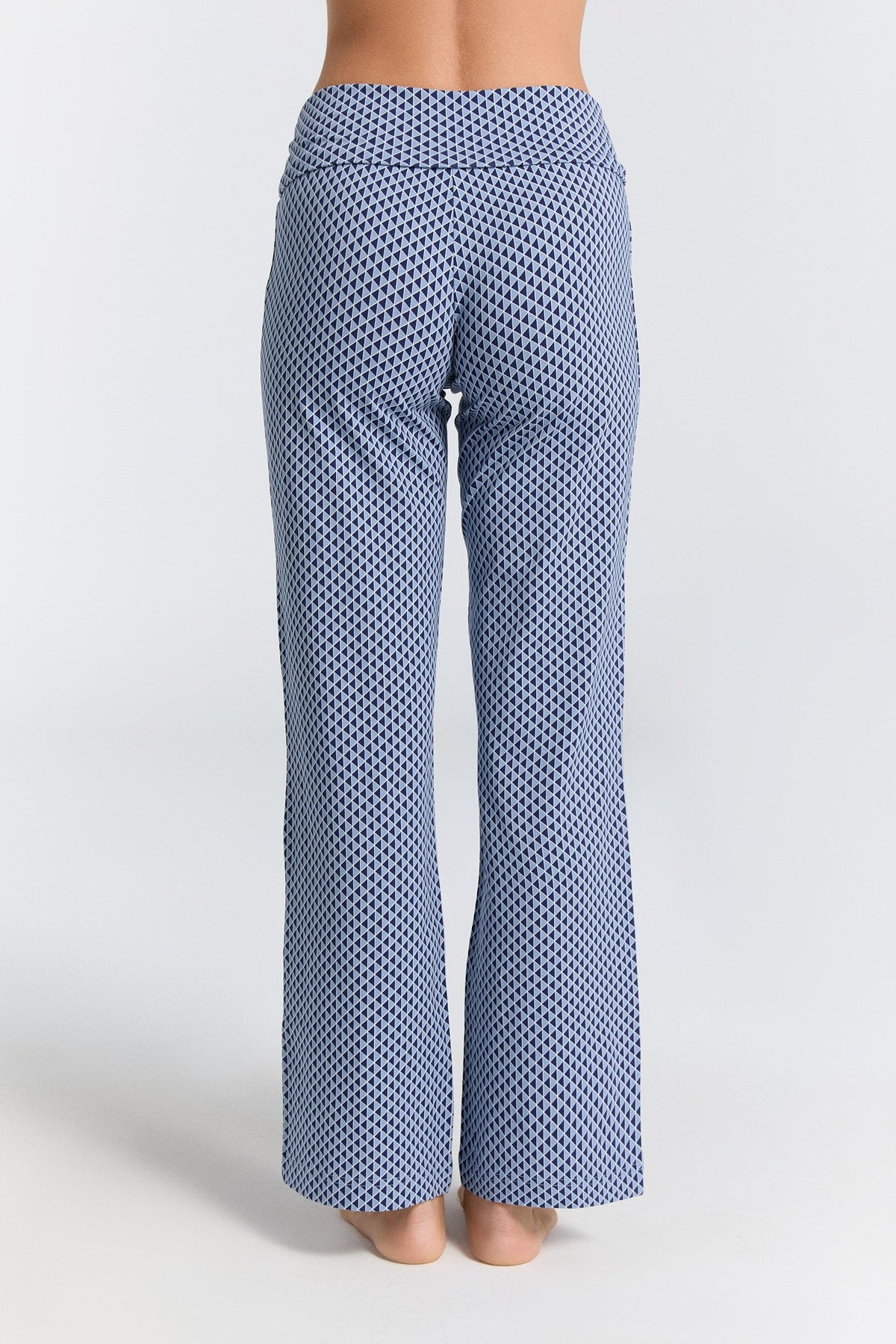 Women's Trousers with Fold Over Waistband Geo Wave — Leela Cotton, view 3