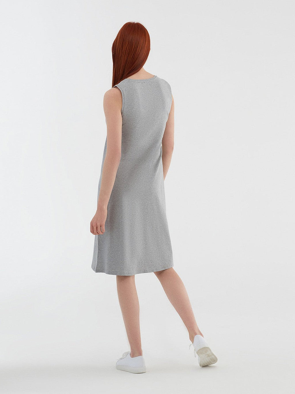 Sleeveless Dress, Grey - Melange